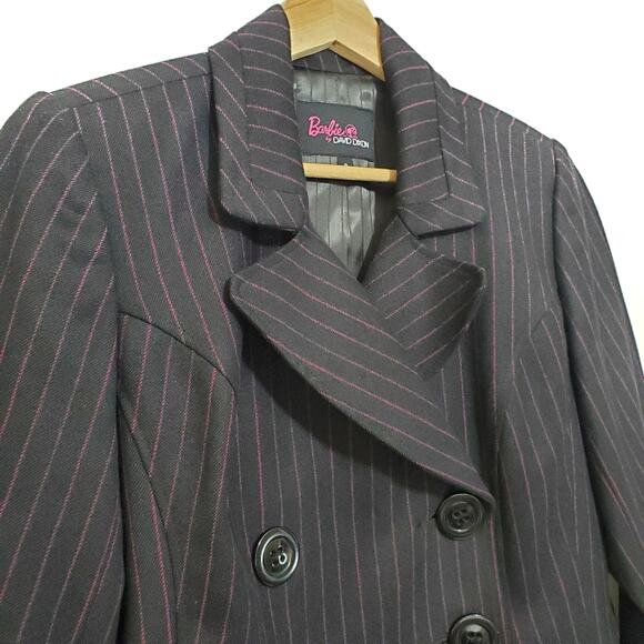 Barbie by David Dixon | Mattel Collaboration Wool Blend Pin Stripe Blazer - Picture 2 of 8